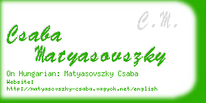 csaba matyasovszky business card